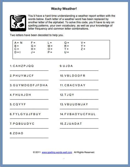 7th Grade Worksheets For Spelling And Vocabulary Practice