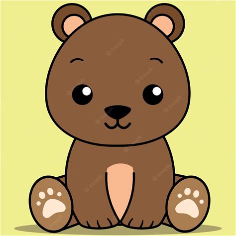 Premium Vector Cute Baby Bear Kawaii Teddy Sitting