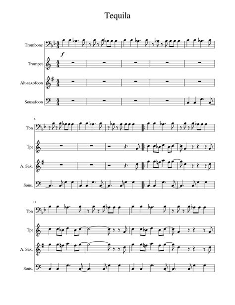 Tequila 2 Sheet Music For Euphonium Trombone Tenor Saxophone Alto