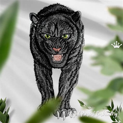 Machine Embroidery Design Black Panther 4 Sizes Etsy