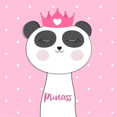 Little Cute Panda Princess Vector Illustration 2798695 Vector Art At