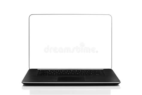 Sleek Modern Computer Display On White Background With Reflection Stock