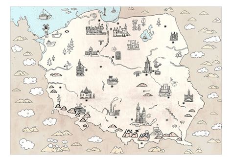 Fototapeta Mapa Polski Dla Dzieci Ciekawe Miejsca I Atrakcje My XXX