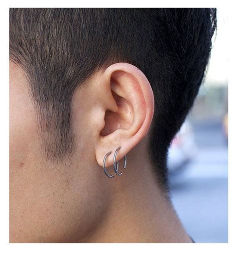 Fashion Mens Earrings Unisex Hoop Earrings Guys Ear Piercings Men