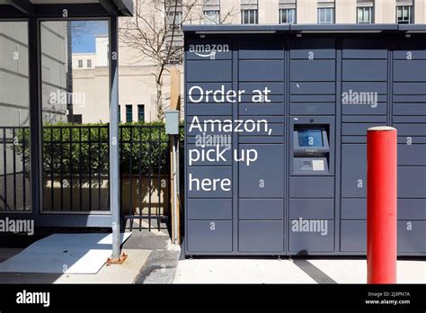 An automated, self-service Amazon Hub Locker. The amazon lockers store