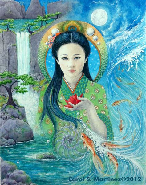 quan yin goddess of compassion watercolor on paper 11x14 carolsmartinez© buddhist art