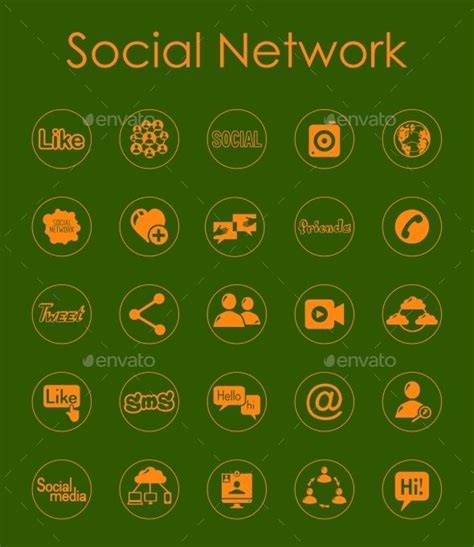 Set Of Social Network Simple Icons Web Icons Logo Icons Simple Icon