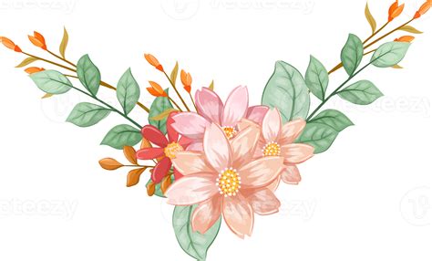 Orange Flower Arrangement With Watercolor Style 15738264 Png