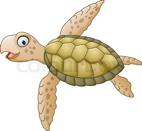 Happy Sea Turtle Cartoon Stock Vector Colourbox