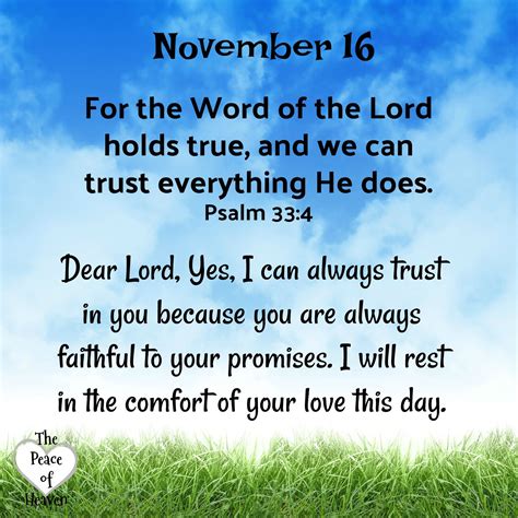 November 16 Daily Bible Verse Bible Quotes Prayer Peace