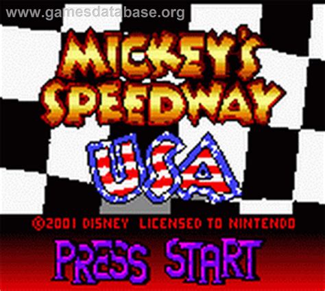 Mickeys Speedway Usa Nintendo Game Boy Color Artwork Title Screen