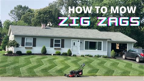 Mowing Zigzag Stripes Small Lawn Youtube