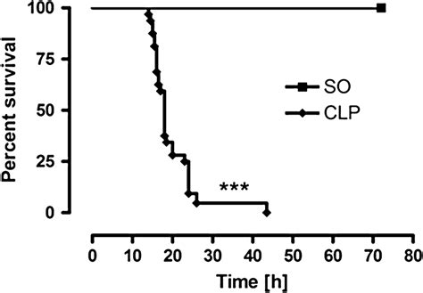 Effect Of Sepsis On Survival Time In Mice Sepsis Clp Significantly