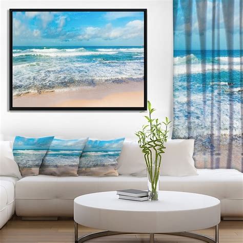 shop designart indian ocean panoramic view extra large seashore framed canvas art on sale