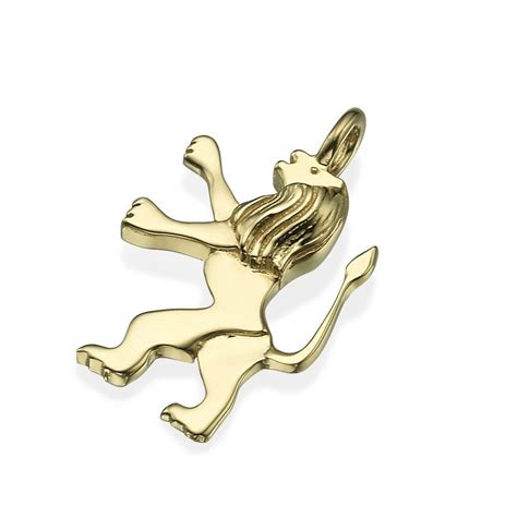 Mini Lion Of Judah 14k Gold Pendant Tiny Lion Pendant 14k Etsy Lion