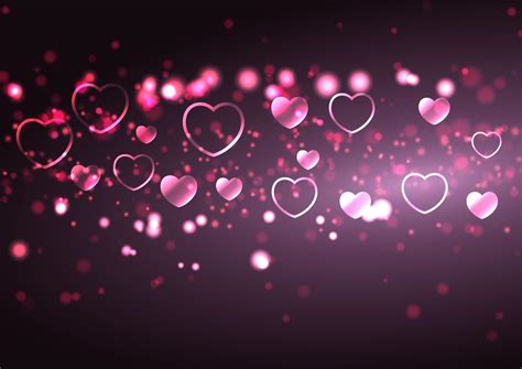 Valentines Day Background With Hearts And Bokeh Lights 1924784 Vector