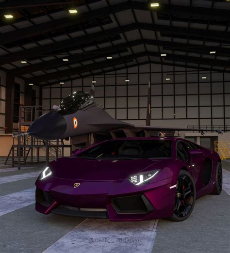 Lamborghini Aventador And Mig Jet Fighter Concept 3d Render Air Force