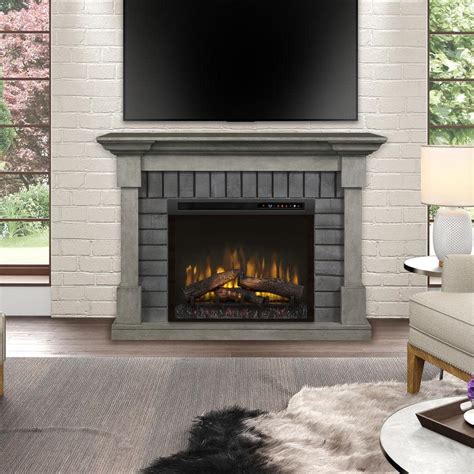 Dimplex Royce 52 In Mantel In Smoke Stak Grey With 28 In Electric