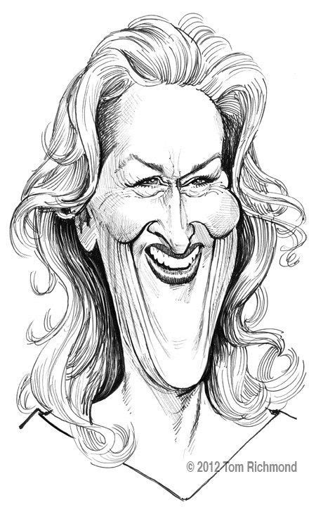 Meryl Streep Tom Richmond Caricature Examples Caricature Sketch