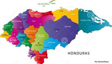 Mapa De Honduras Departamentos