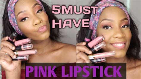 5 must have pink lipstick for black women woc and darker skin tones swatches and demo youtube