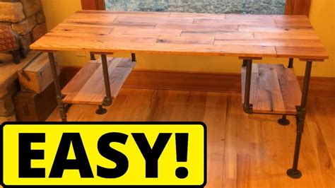 It's one of the easiest projects i've ever done. DIY Black Iron Pipe Desk - YouTube