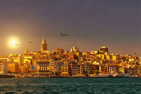 Desktop Wallpapers Istanbul Turkey Sun Sunrise And Sunset River