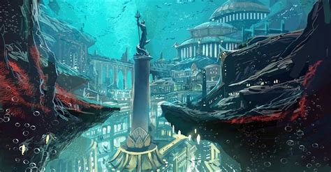 Atlantis Fantasy City Fantasy World Underwater City Fantasy Art