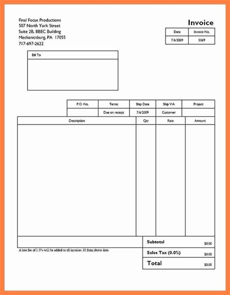 Editable Invoice Template Pdf Logo