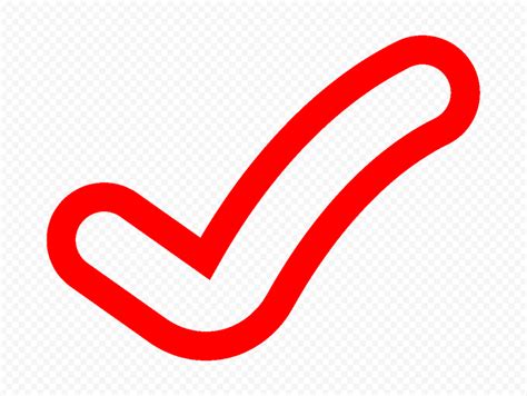 Red Outline Clipart Tick Check Mark Icon Sign Transparent PNG Citypng
