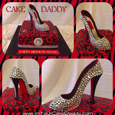 Custom Blinged Red Bottom Stiletto Shoe On Top Of Cheetah Print