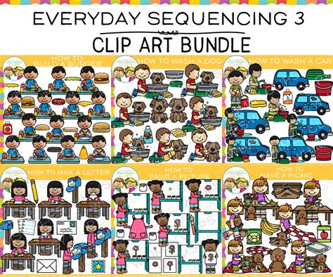 Everyday Sequencing Clip Art Bundle Three Images And Illustrations