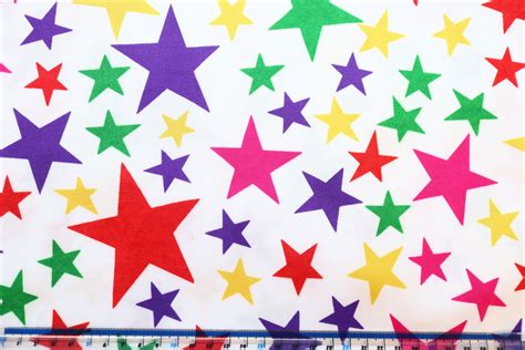 Lycra Multi Coloured Stars Showtime Fabrics - The Fabric Specialists