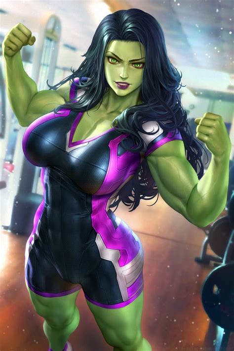 Free Download Hd Wallpaper She Hulk Marvel Comics 2d Artwork Drawing Fan Art Neoartcore