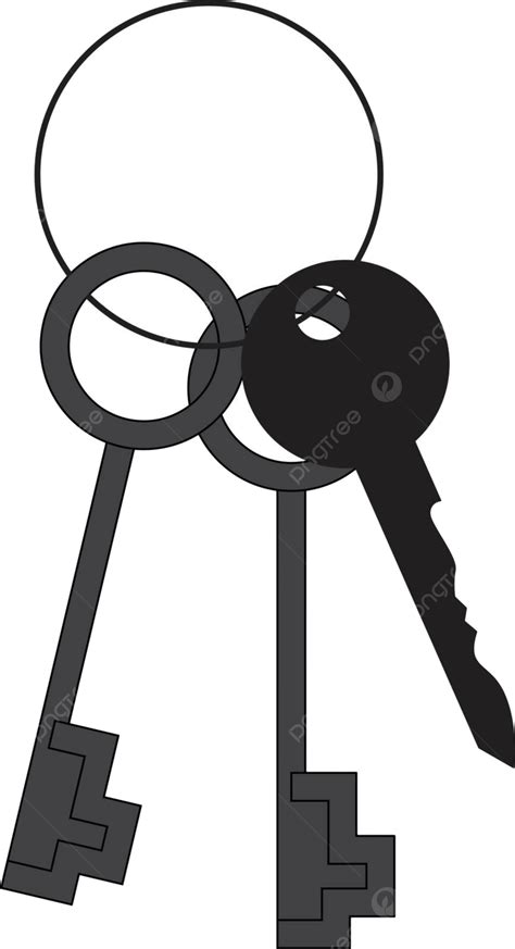 Illustration Or Vector Of A Key Ring With A Cluster Of Keys Vector