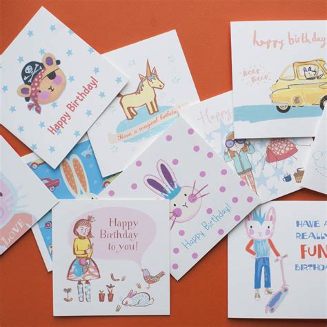 Multipack Of Childrens Birthday Cards By Gabriella Buckingham Design