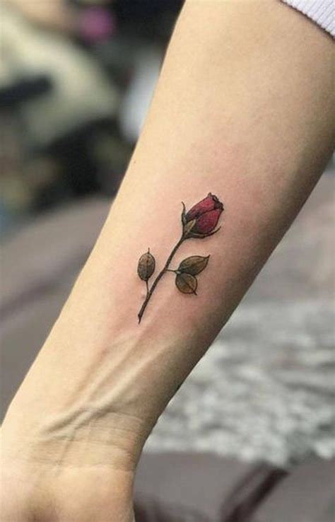 Small Single Rose Wrist Tattoo Ideas For Teens