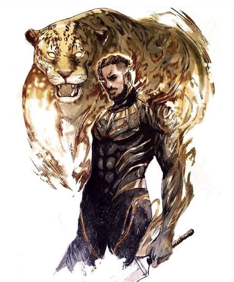 Golden Jaguar Aka Killmonger By Nikolas Draper Black Panther Marvel