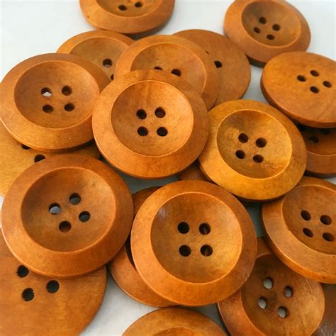 Original Wood Buttons 50pcspack 2 Holes And 4 Holes Decorative Wooden
