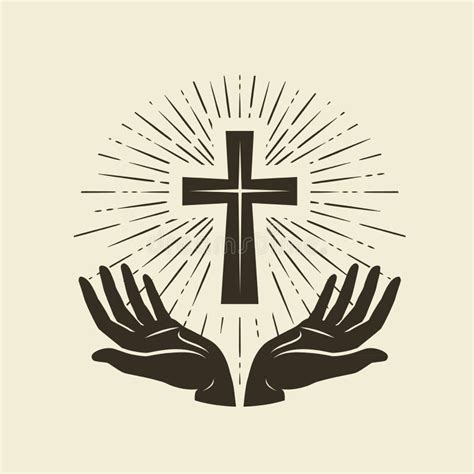 Symbole De Christianisme De Jesus Christ Cross Logo De Culte Illustration De Vecteur De Vintage