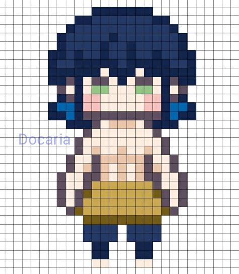 Inosuke Artist Docaria Anime Pixel Art Pix Art Minecraft Pixel Art