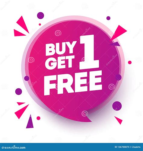 Buy Two Get One Free Sale Poster Cartoon Vector