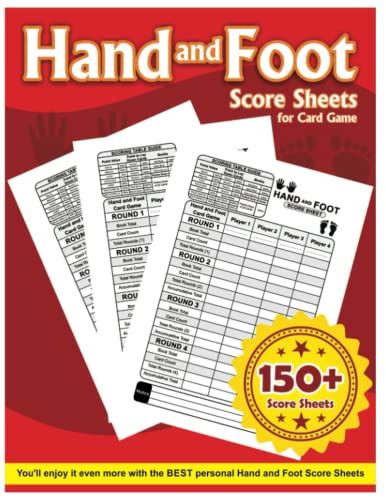 Hand And Foot Score Sheets Large Print Score Pads 85 X 11 150