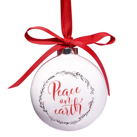Peace On Earth Bauble Christmas Ornament Free Delivery At Uk