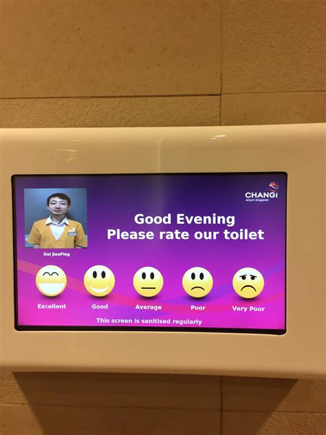 This Rate Our Toilet Touch Screen Survey At Changi Airport Singapore