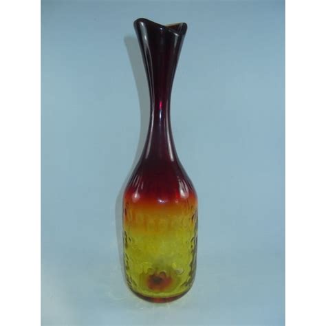 Mid Century Modern Amberina Glass Vase Chairish