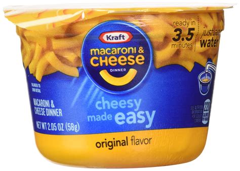 Kraft Macaroni And Cheese Dinner Cup Easy Mac Original 58 Grams Cups