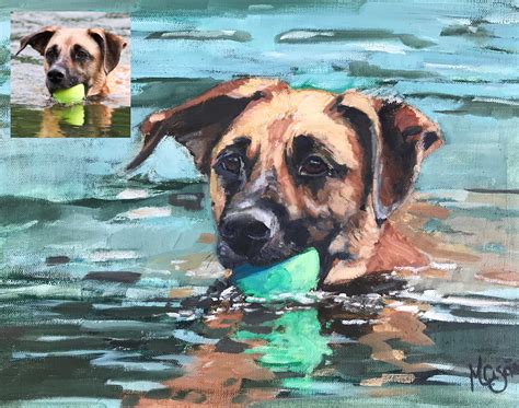 Painting Oil Personalized Dog Pet Art Commissioned Dog Portrait Custom