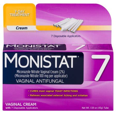 This cream is an antifungal medicine used to treat infections of the groin, yeast, athlete's foot, ringworm and seborrheic dermatitis, such as dry 2; Monistat 7-Day Yeast Infection Treatment, Cream with 7 ...