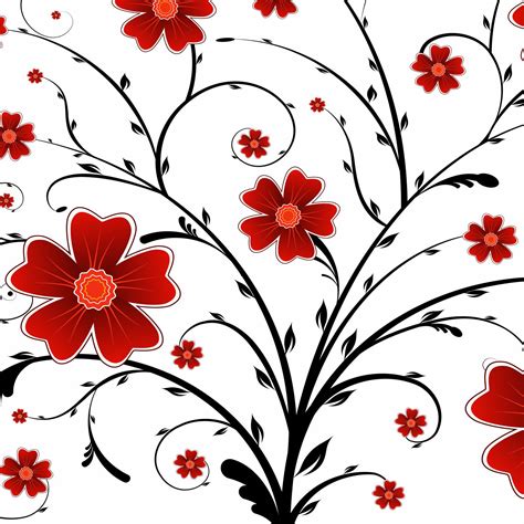 Floral Pattern Red Floral Background Vector 24psd Free Vector